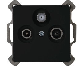 KOPP Antennensteckdose Paris 3-fach Mattschwarz