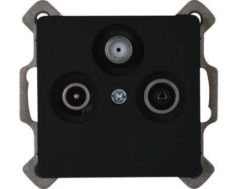 KOPP Antennensteckdose Paris 3-fach Mattschwarz