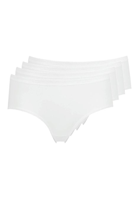 Damen Midi Slip Classics Weiß 40 4er-Pack