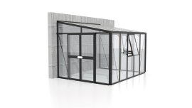 VITAVIA Anlehngewächshaus Helena ESG/HKP 3/10 mm Schwarz