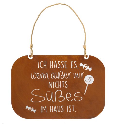 Deko-Tafel Süss mit Beschriftung & Kordel 21x32 cm