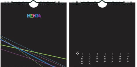 HEYDA Bastelkalender Schwarz 21,5x24 cm