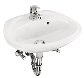 WERKZEYT Handwaschbecken Komplett-Set 450x340x115 mm, weiß