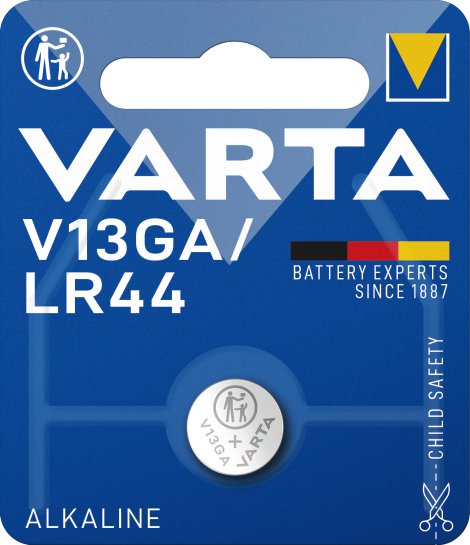 VARTA Alkaline Knopfzelle V13GA LR44 1,5V 1er Pack