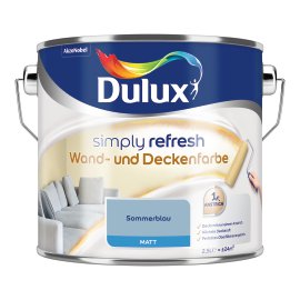 DULUX Simply Refresh Wand und Deckenfarbe Sommerblau 2,5 l