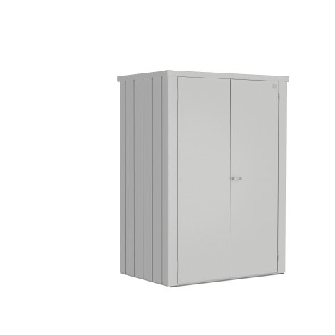 BIOHORT Terrassenschrank Romeo L High 132x87x181 cm (BxTxH), Silber-Metallic