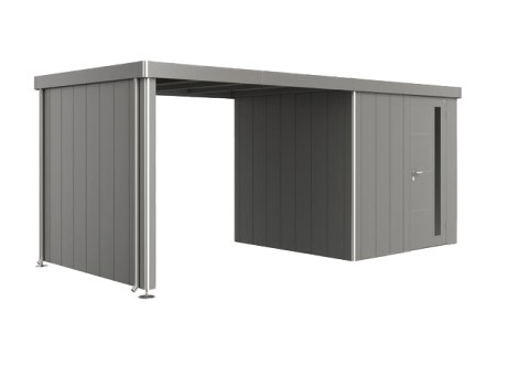 BIOHORT Seitenwand für Seitendach 3A-3D Gerätehaus Neo, 259x4,3x200 cm, Quarzgrau-Metallic