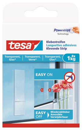 TESA Klebestreifen Transparent für Glas 8 Stk.