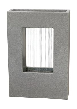 KENT LIVING Dekobrunnen mit Vorhang Grau 55,5x20x81 cm