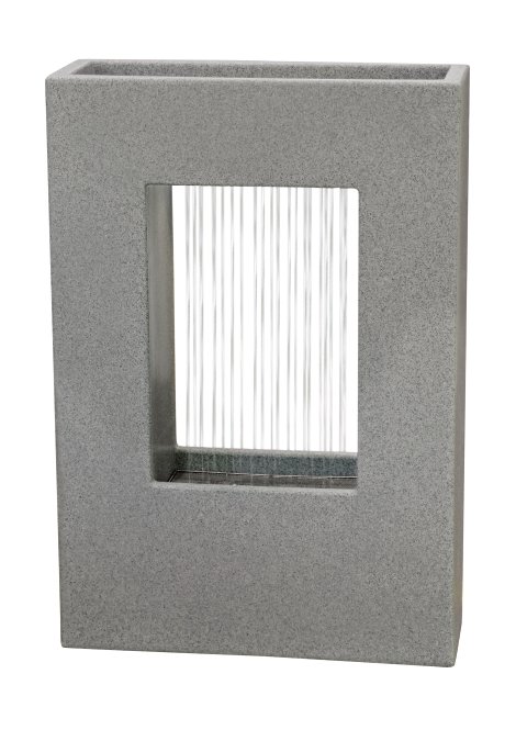 KENT LIVING Dekobrunnen mit Vorhang Grau 55,5x20x81 cm