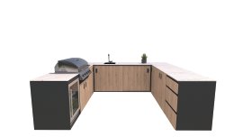 Outdoorküche Napoli Porzellan Eiche