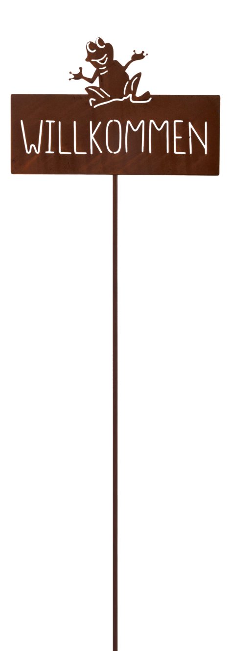 KENT LIVING Gartenstecker Willkommen Rost 31x115 cm (BxH)