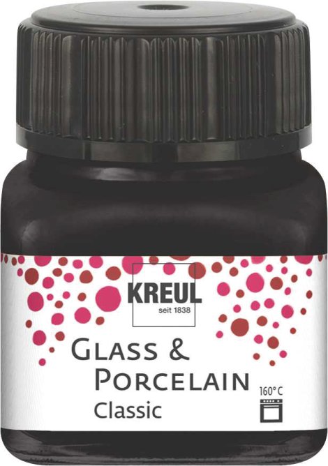 KREUL Malfarbe Glass & Porcelain Classic Schwarz 20 ml