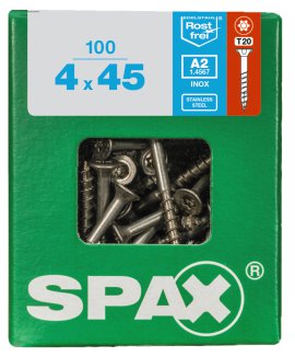 SPAX Schraube A2 TRX 4,0x45 L 100 Stk.