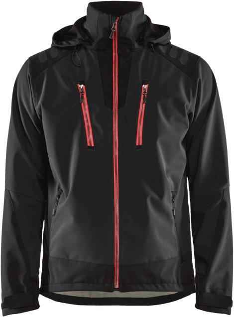BLÅKLÄDER Softshell Jacke schwarz/rot L