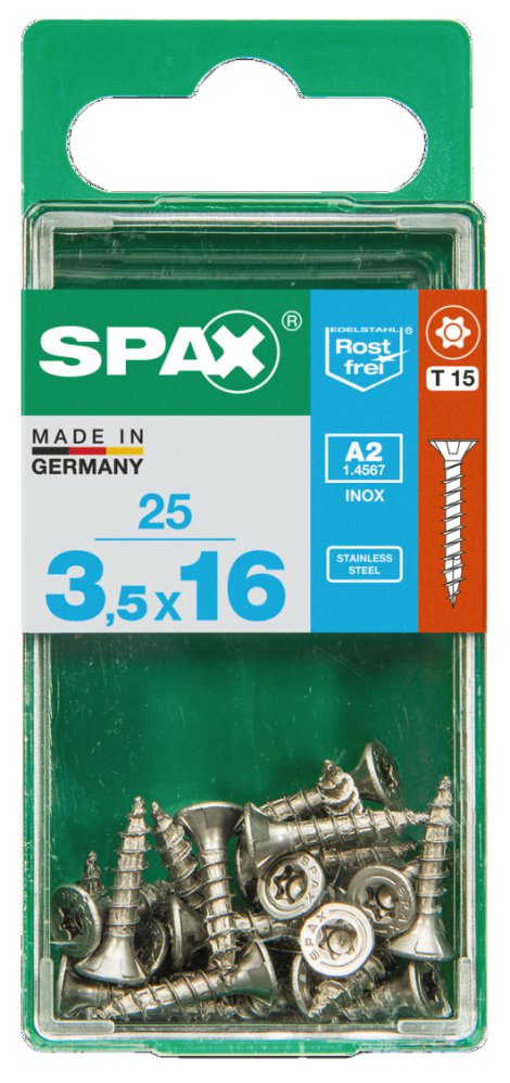 SPAX Schraube A2 Torx 3,5x16 S 25 Stk.