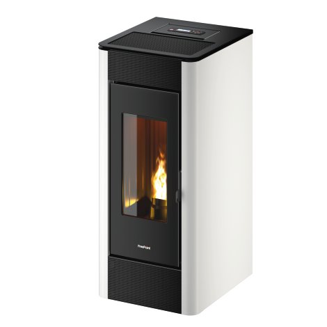 FREEPOINT Pelletofen Indaco 11 (Verkleidung: Stahl Weiß) 10,5 kW