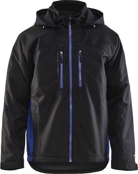 BLÅKLÄDER Winterjacke mit Kapuze schwarz/kornblau M