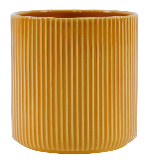 KENT LIVING Pflanztopf Vertical Ribbon gelb 13x13x13 cm