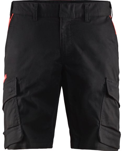 BLÅKLÄDER Herren Industrie Shorts Stretch Schwarz/Rot 64
