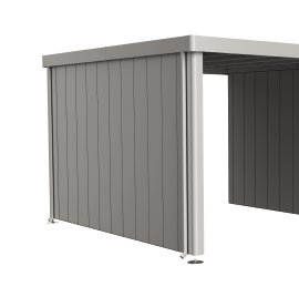 BIOHORT Seitenwand für SeitendachGerätehaus Neo, silber-metallic