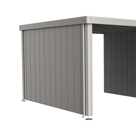 BIOHORT Seitenwand für Seitendach 4A-4D Gerätehaus Neo, 315x4,3x200 cm, Silber-Metallic
