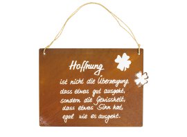 Dekotafel Hoffnung + Schrift 34 cm