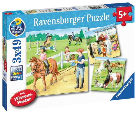 RAVENSBURGER Puzzle Ein Tag auf dem Reiterhof