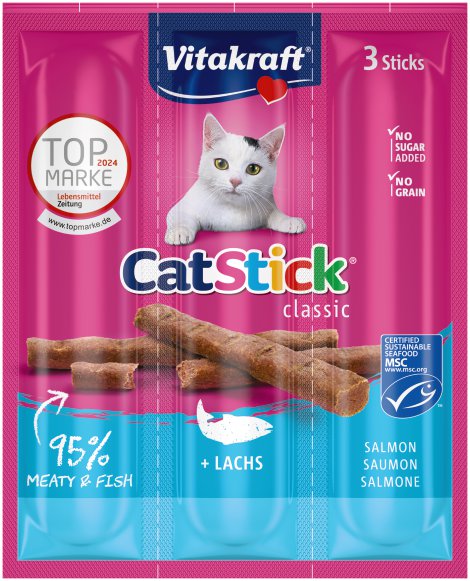 VITAKRAFT Cat Stick mit Lachs 3 Stk.