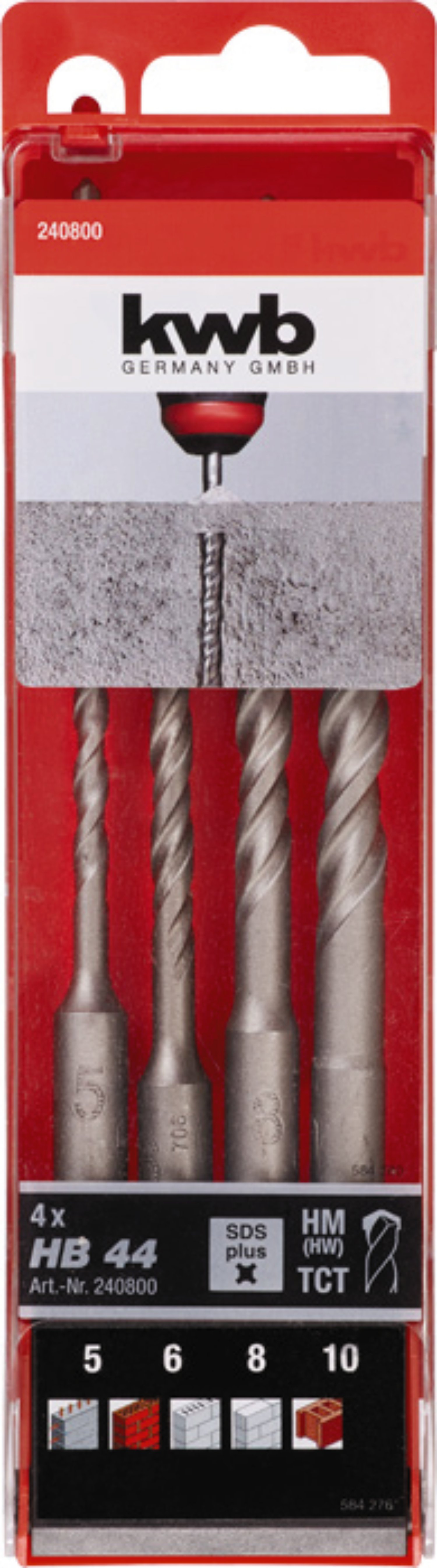 KWB Hammerbohrersatz HB44, 4-tlg.