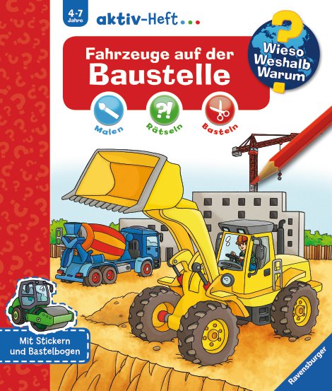 RAVENSBURGER Aktivheft Fahrzeuge auf der Baustelle