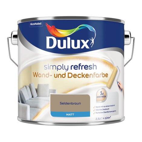 DULUX Simply Refresh Wand und Deckenfarbe Seidenbraun 2,5 l