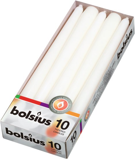 BOLSIUS Spitzkerzen 245/24 mm, weiß 10 Stk.
