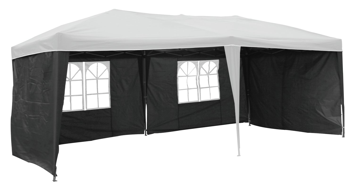 Seitenteil für Alu-Faltpavillon 2er Pack Steingrau