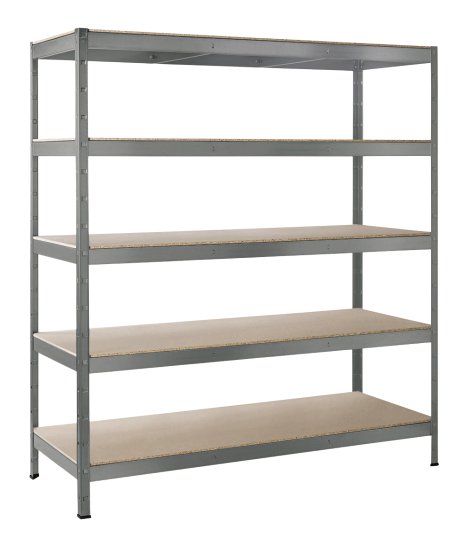 SCHULTE REGALWELT Schwerlastregal 5 Holzböden verzinkt 180x160x60 cm