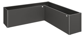 BIOHORT Pflanzbeet Belvedere Midi L 200 = L-Form, 202x202x61 cm, Dunkelgrau-metallic