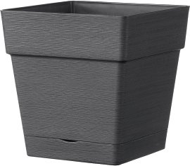 DEROMA Pflanztopf Quadro Save Anthrazit 17 cm