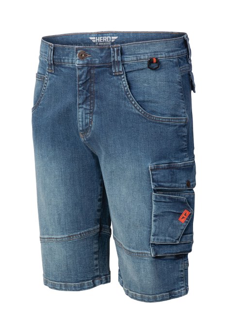 Herren Bermuda Lucan Washed Mittelblau 54