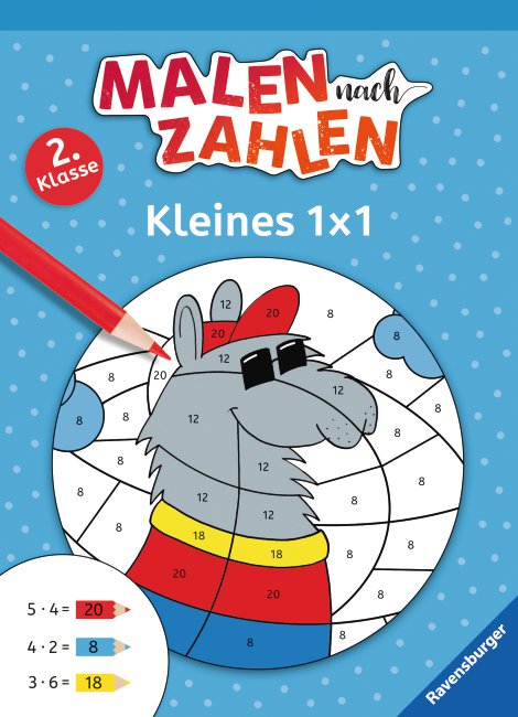 RAVENSBURGER Buch Malen nach Zahlen 2. Klasse Kleines 1 x 1