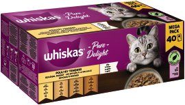 WHISKAS Nassfutter Pure Delight Multipack Portionsbeutel‎ Geflügel Ragout 40x85 g
