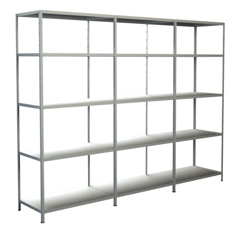 SCHULTE REGALWELT Grund Anbauregal 15 Böden Weiß 200x280x50 cm