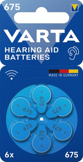 VARTA Hörgerätebatterie "Hearing Aid Batteries" 675, 6 Stk.