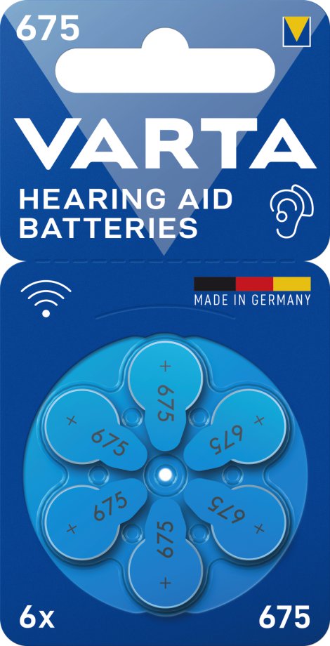 VARTA Hörgerätebatterie "Hearing Aid Batteries" 675, 6 Stk.