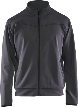 BLÅKLÄDER Sweatjacke mit Reißverschluss mittelgrau/schwarz