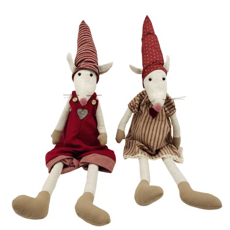 Dekofigur Maus Rot  13x14x30 cm/13x16x34,5 cm (sortiert)