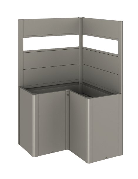 BIOHORT Sichtschutz für Belvedere L-Form mit Acrylglas, Quarzgrau-Metallic L100