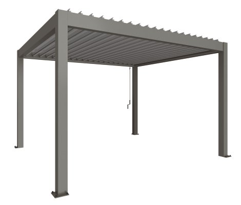 BIOHORT Pergola Quarzgrau/Silber-Metallic 4x3,5 m