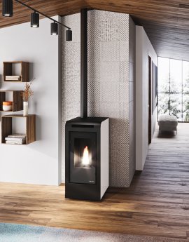 BLAZE Pelletofen Rosa Weiß