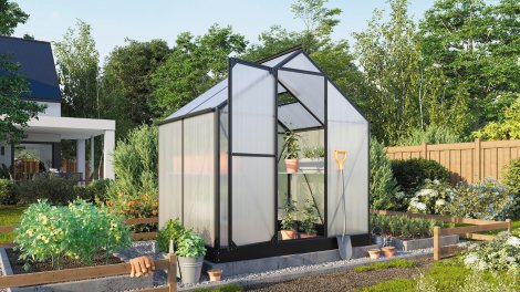 VITAVIA Gewächshaus Eos 3100 HKP 6 mm Schwarz