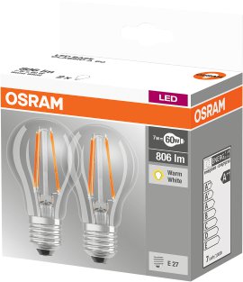 OSRAM LED-Birne Base Klar 2er-Set